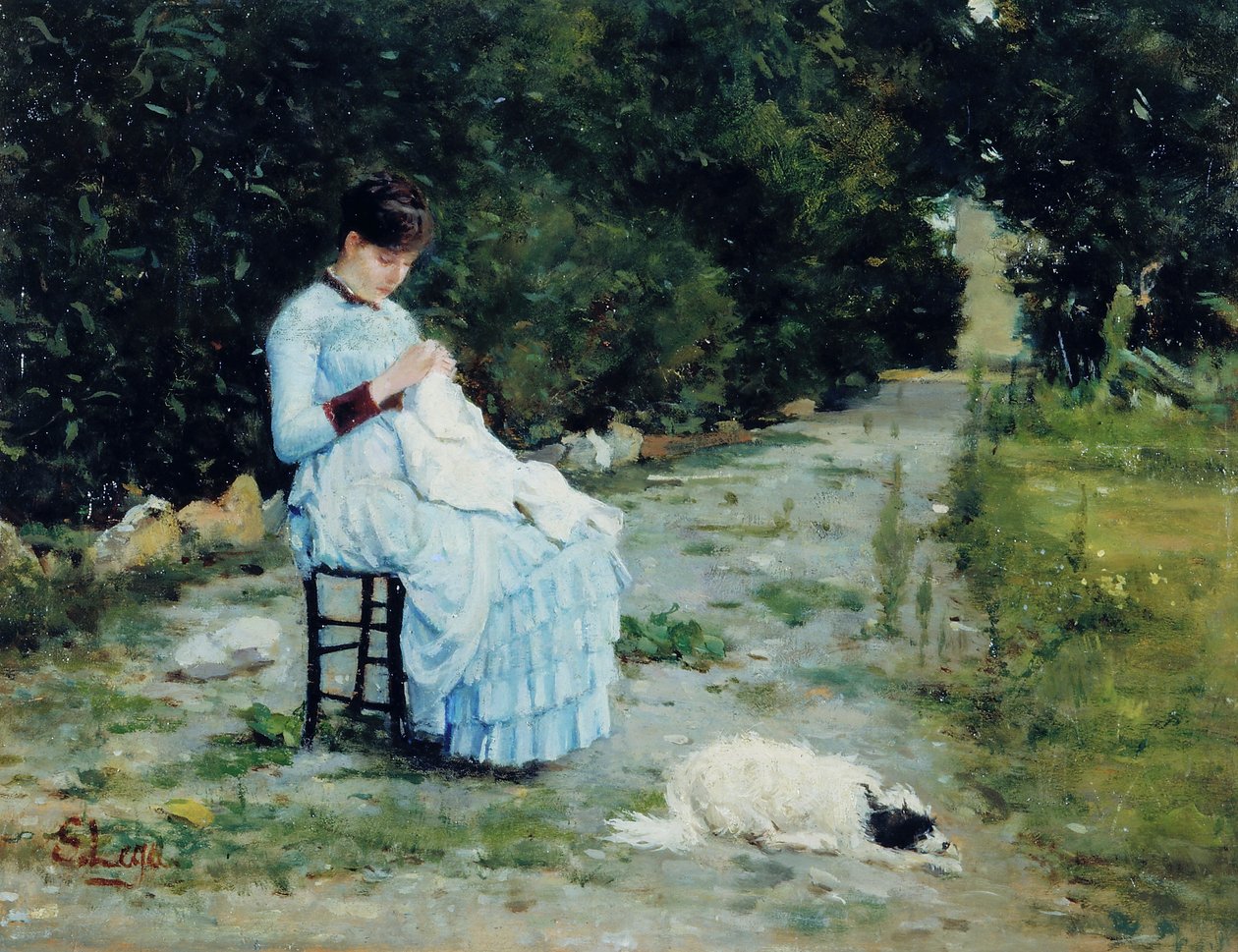Dans le jardin, c.1883 - Silvestro Lega