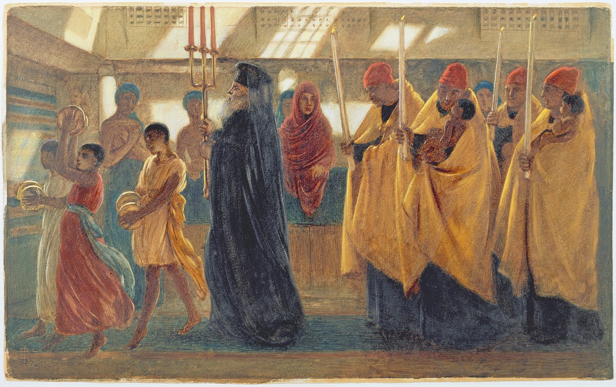 Procession baptismale copte, 1865 - Simeon Solomon