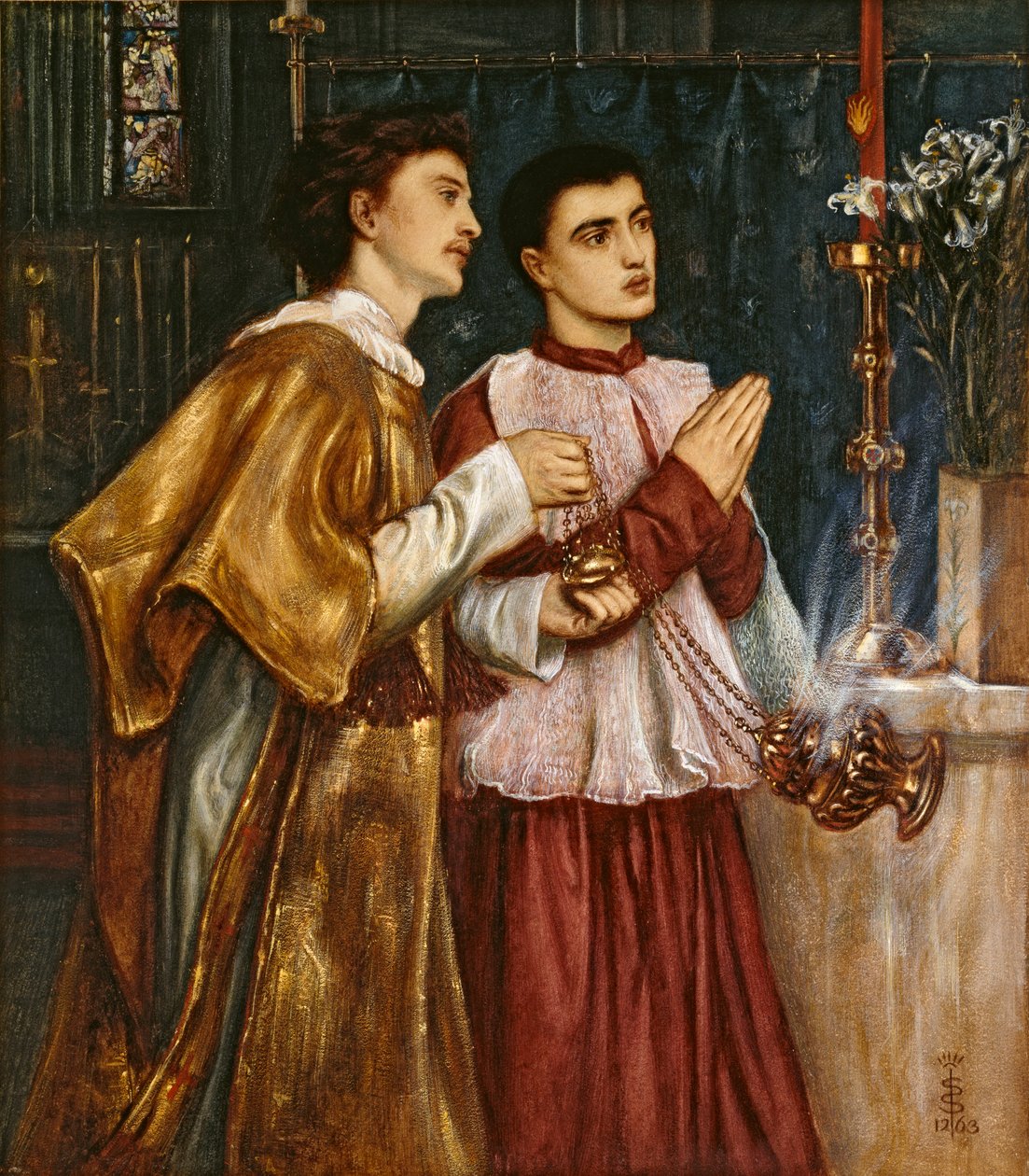 Deux acolytes encensant : Pentecôte, 1863 - Simeon Solomon