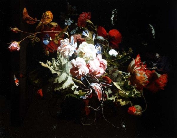 Nature morte de fleurs sur un rebord - Simon Peeterz Verelst
