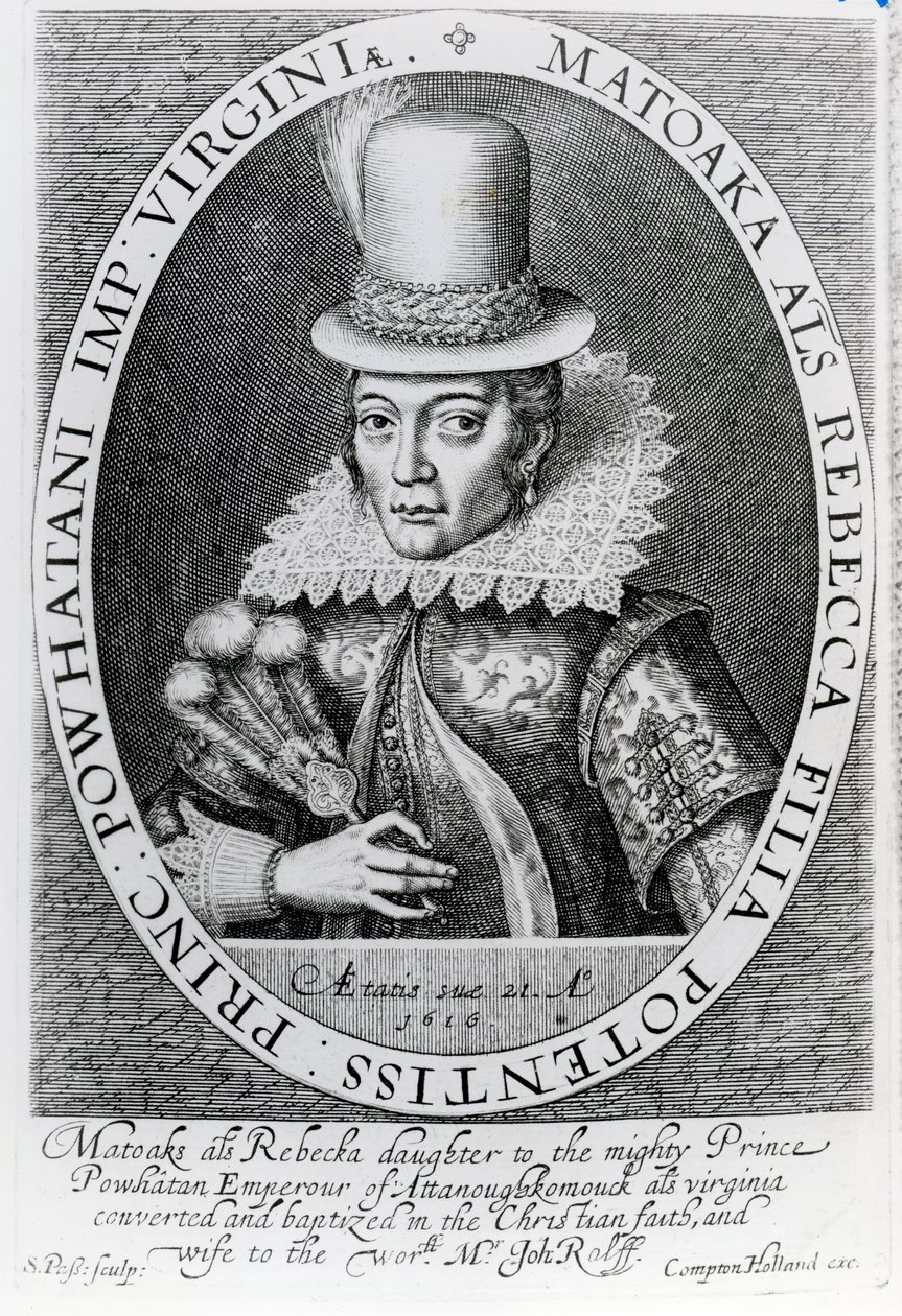 Pocahontas, 1616 - Simon de Passe