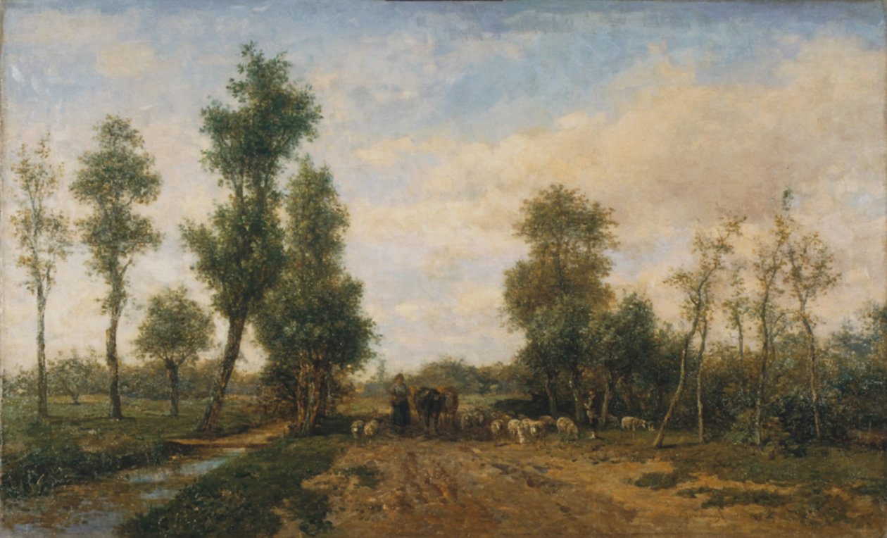 Paysage avec chemin sablonneux - Simon van den Berg