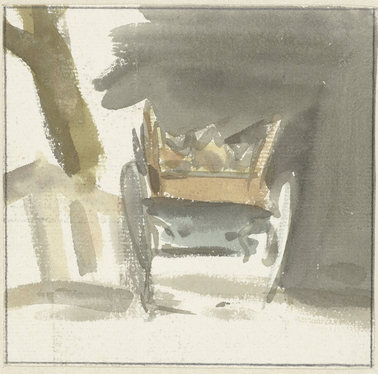 Charrette paysanne, vue de dos - Simon Andreas Krausz