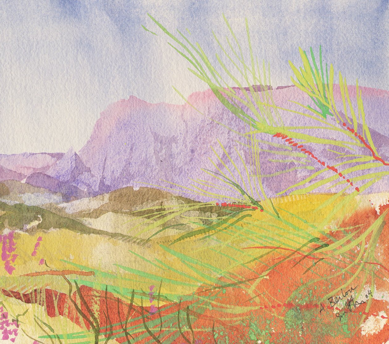 A Berlou, France, 2004 (aquarelle) - Simon Fletcher