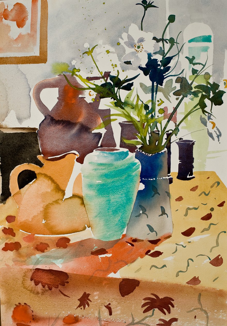 Anemones Japonaises, 2015 (watercolour) - Simon Fletcher