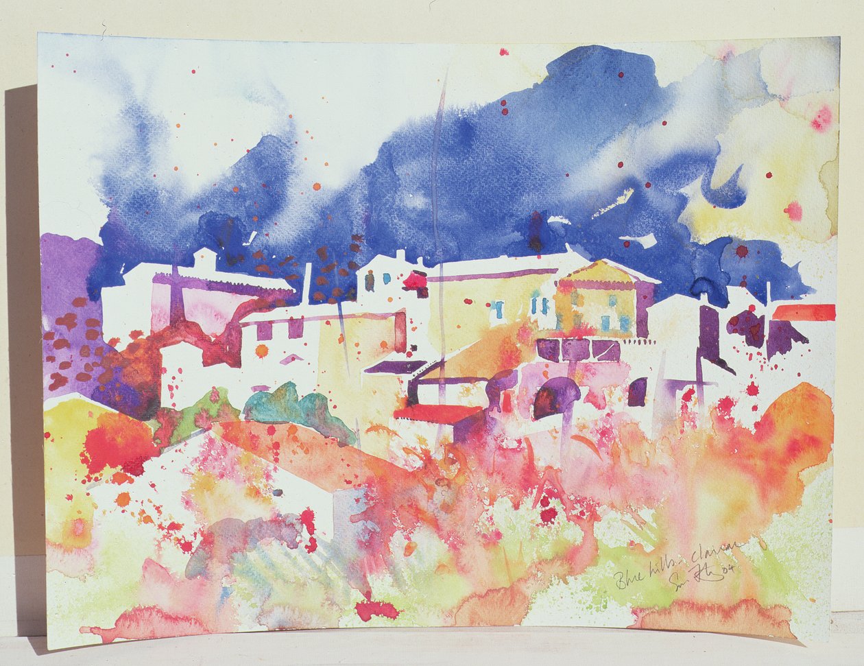Collines bleues, Clairac, 2004 (aquarelle sur papier) - Simon Fletcher
