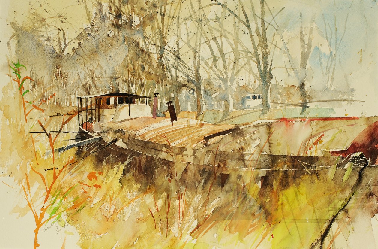 Canal du Midi, 2000 (aquarelle) - Simon Fletcher