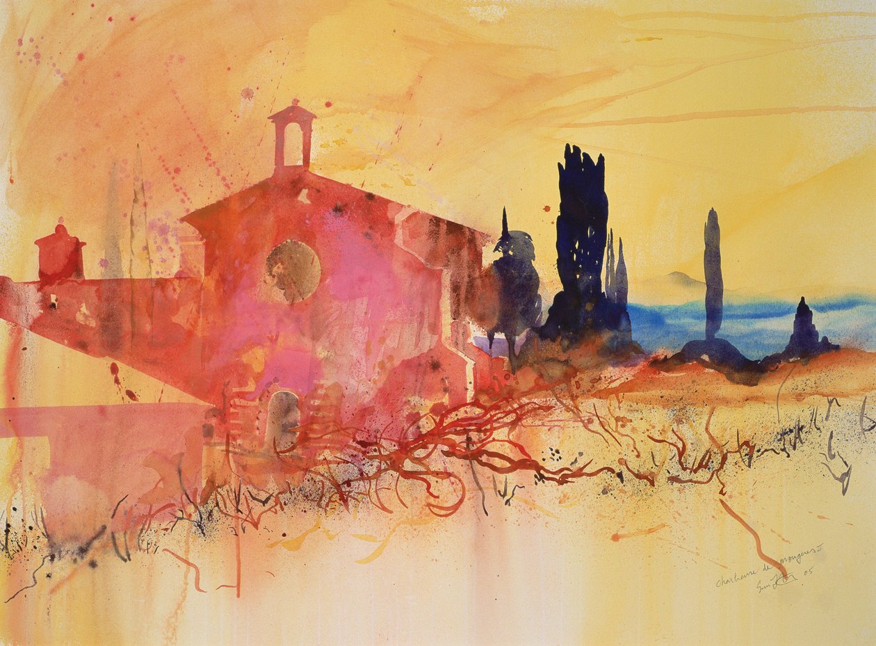 Chartreuse de Mougeres, France, 2004 (watercolour) - Simon Fletcher