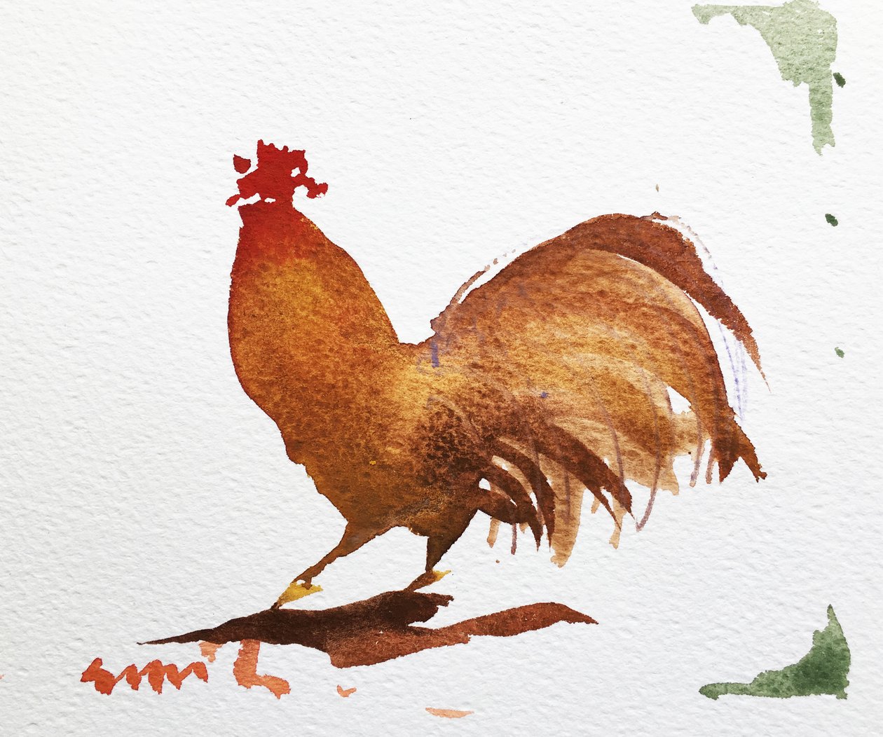 Coq 2, 2020 (œuvre sur papier) - Simon Fletcher