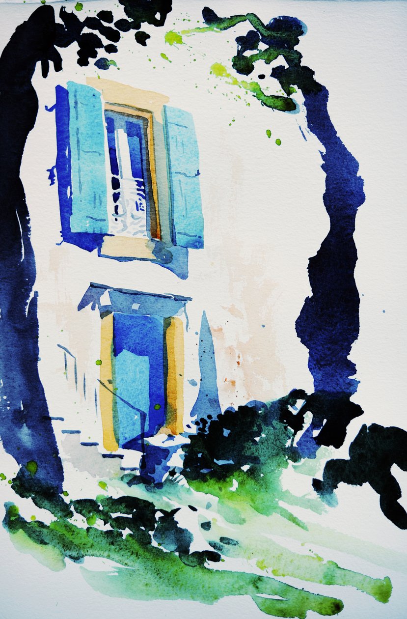 à Fos, 2015 (aquarelle) - Simon Fletcher