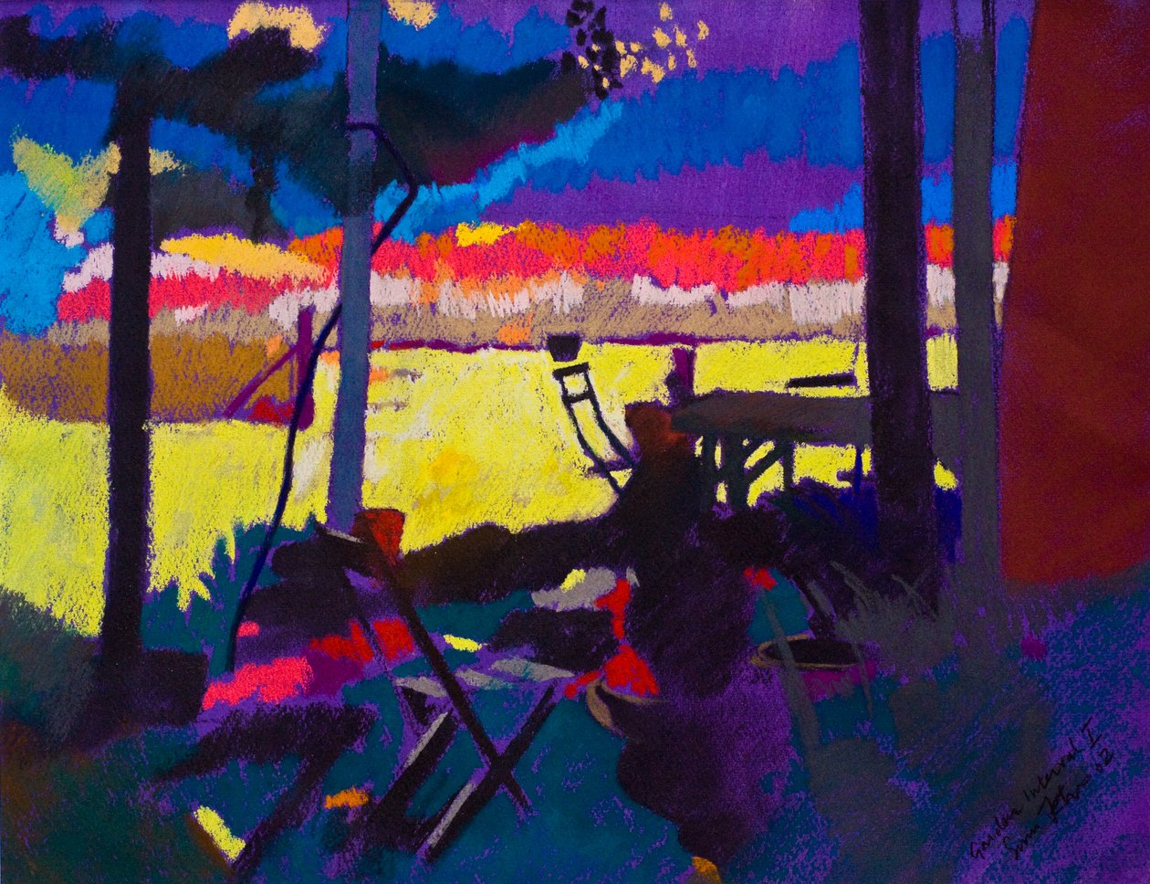Intervalle de jardin 1 (pastel sur papier) - Simon Fletcher