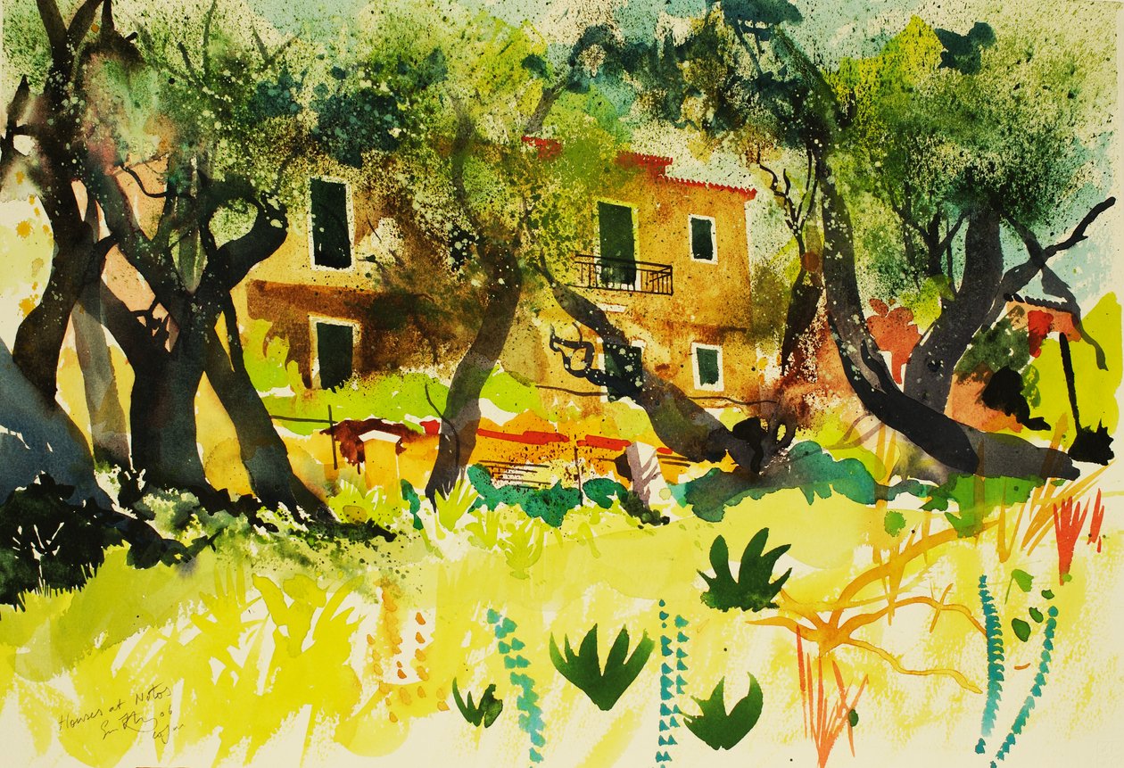 Maisons à Notos, 2006 (aquarelle) - Simon Fletcher