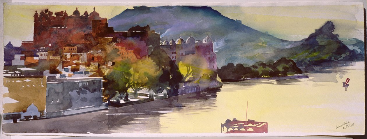 Lac Pichola, 2007 (aquarelle sur papier) - Simon Fletcher