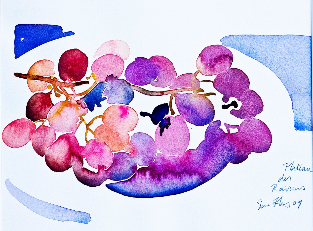 Plateau des Raisins (watercolour on paper) - Simon Fletcher