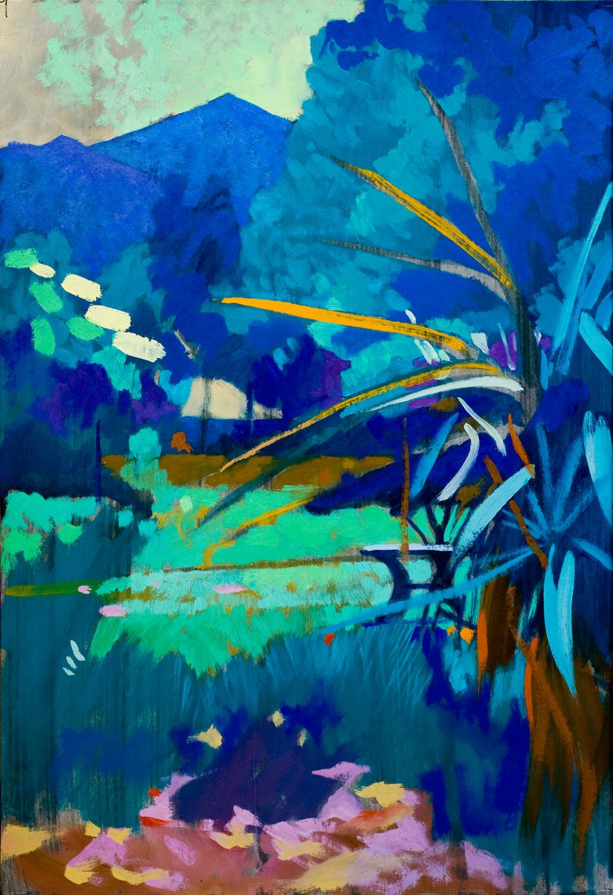 Sous le bleu, 2012 (huile sur panneau) - Simon Fletcher