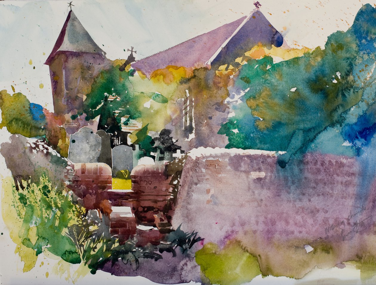 Église de Wittering, 2000 (aquarelle) - Simon Fletcher