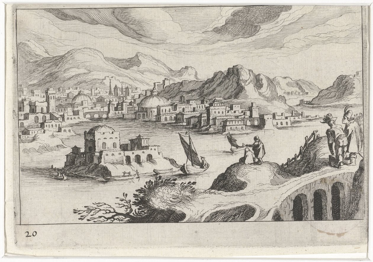 Vue de ville dans une vallée fluviale (Paysages d
