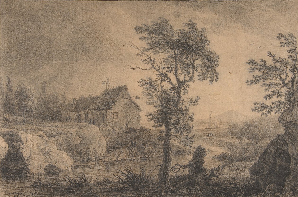 Le méandre de la rivière, 1767 - Simon Mathurin Lantara