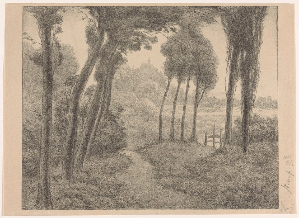 Paysage avec chemin forestier - Simon Moulijn (signed by artist)