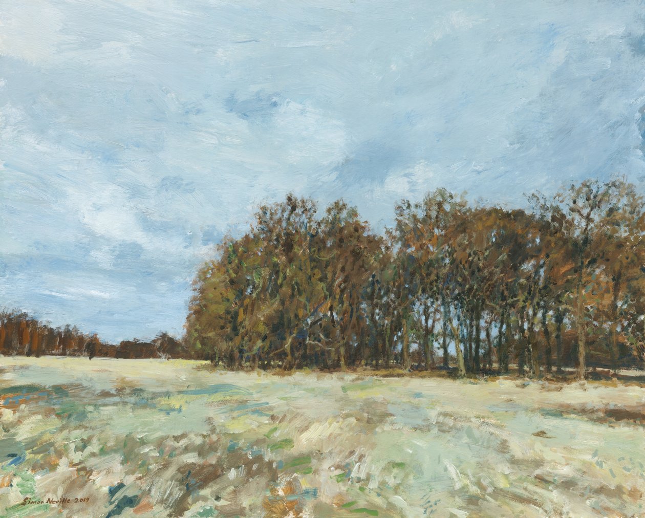 Bois, parc de Richmond, 2019 (huile sur panneau) - Simon Neville