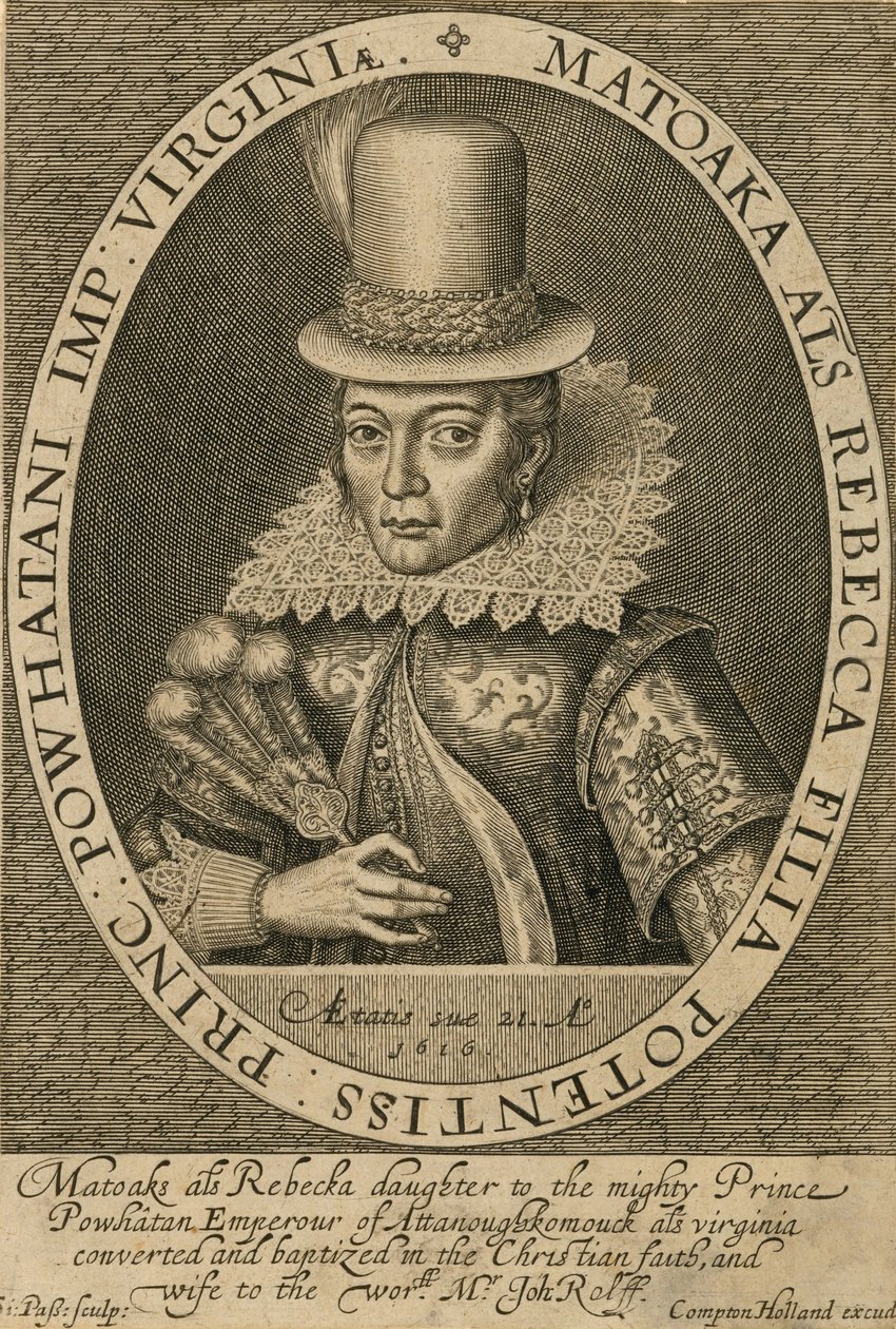 Pocahontas, 1616 - Simon de Passe