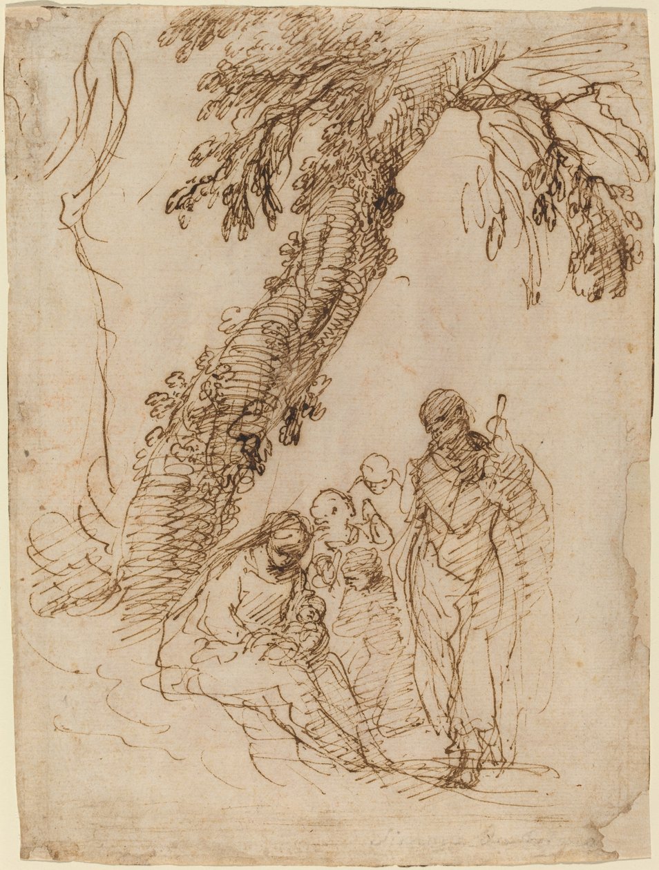 La Sainte Famille sous un arbre - Simone Cantarini