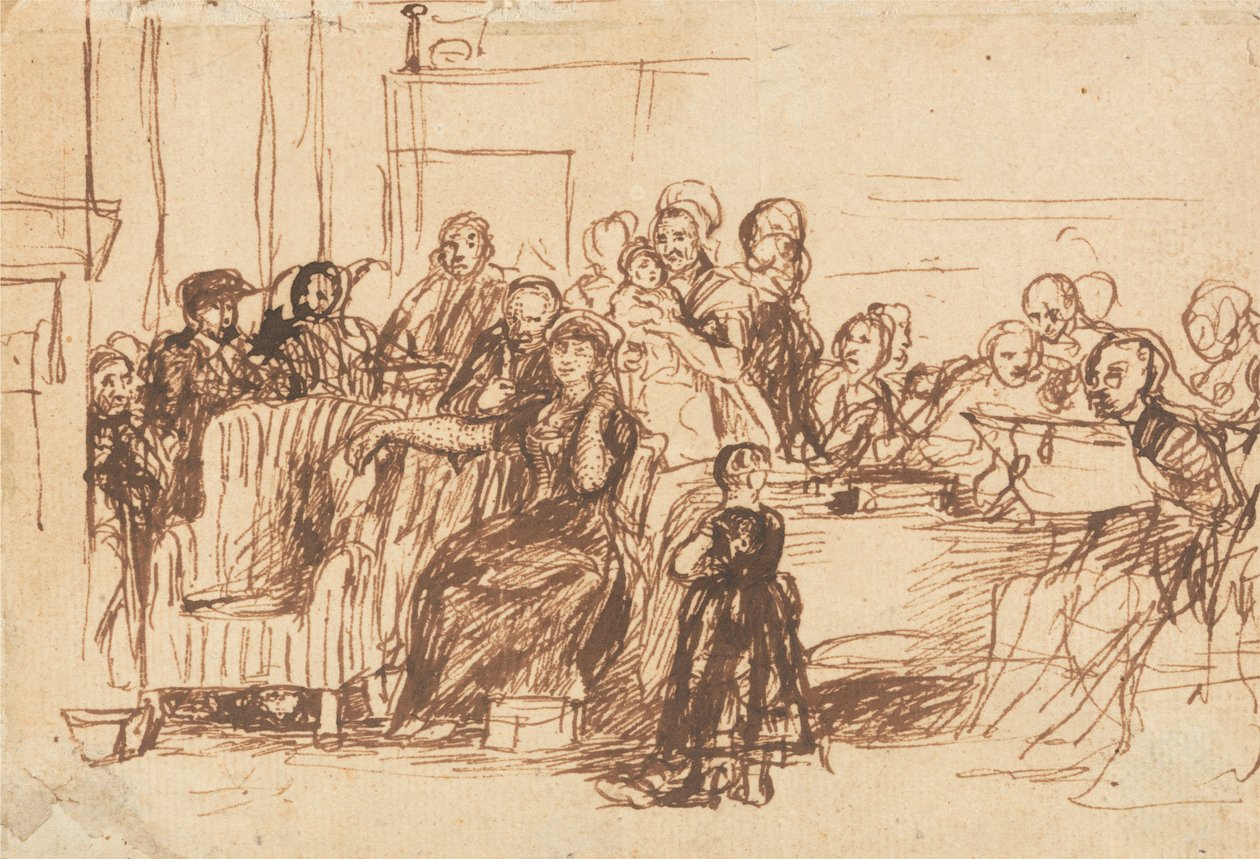 Esquisse pour "La lecture du testament" - Sir David Wilkie