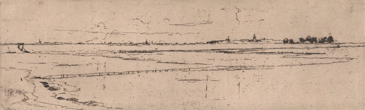 Esquisse de Monnikendam au loin - Sir Frank Short