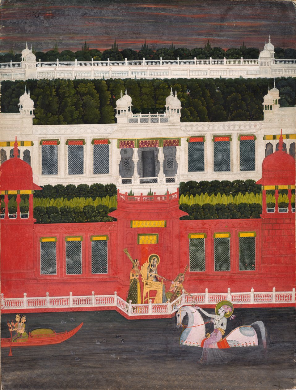 Krishna reçoit une guirlande de fleurs, vers 1750-1760 - Sitaram