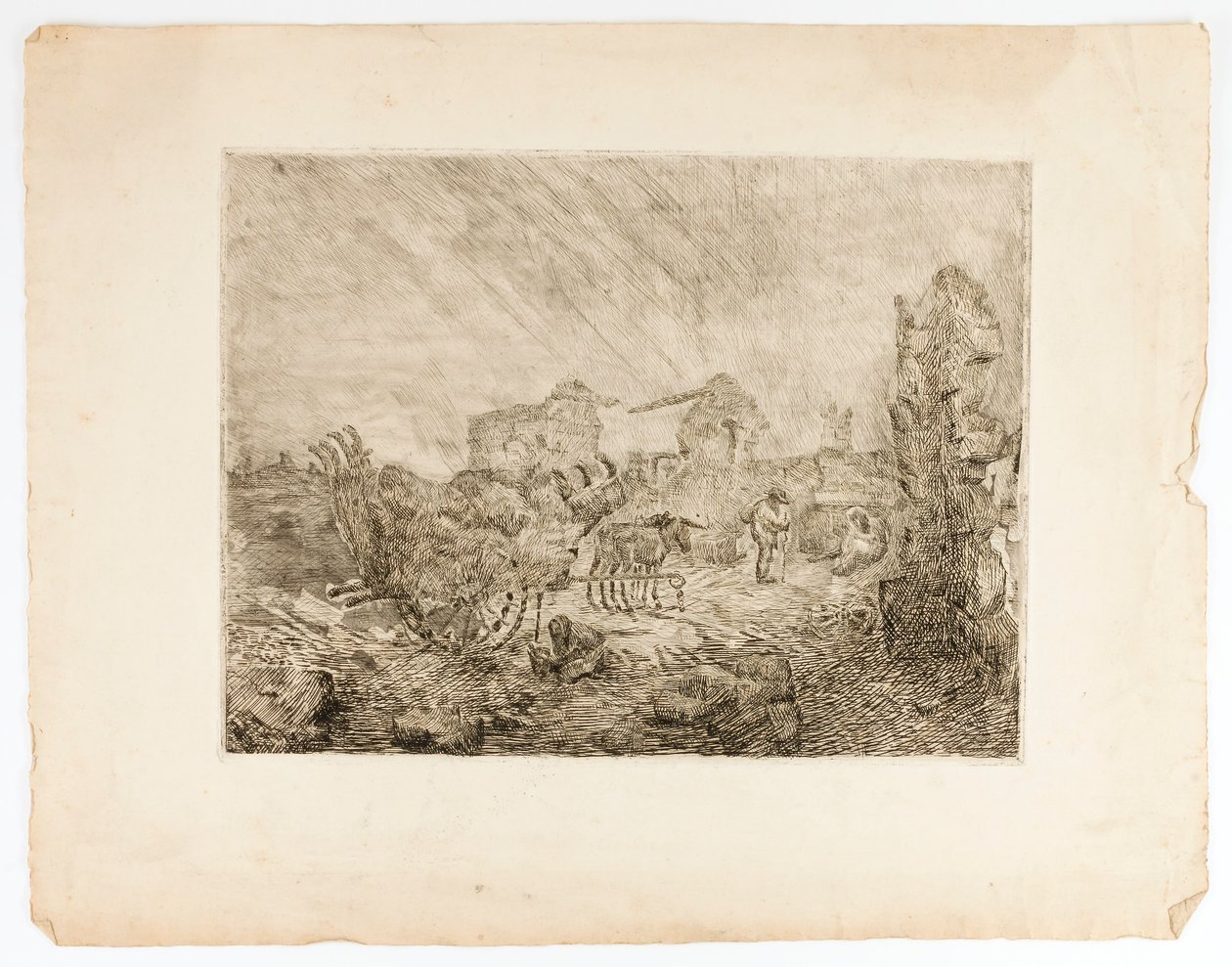 Chariot et ruines - Solon H. Borglum