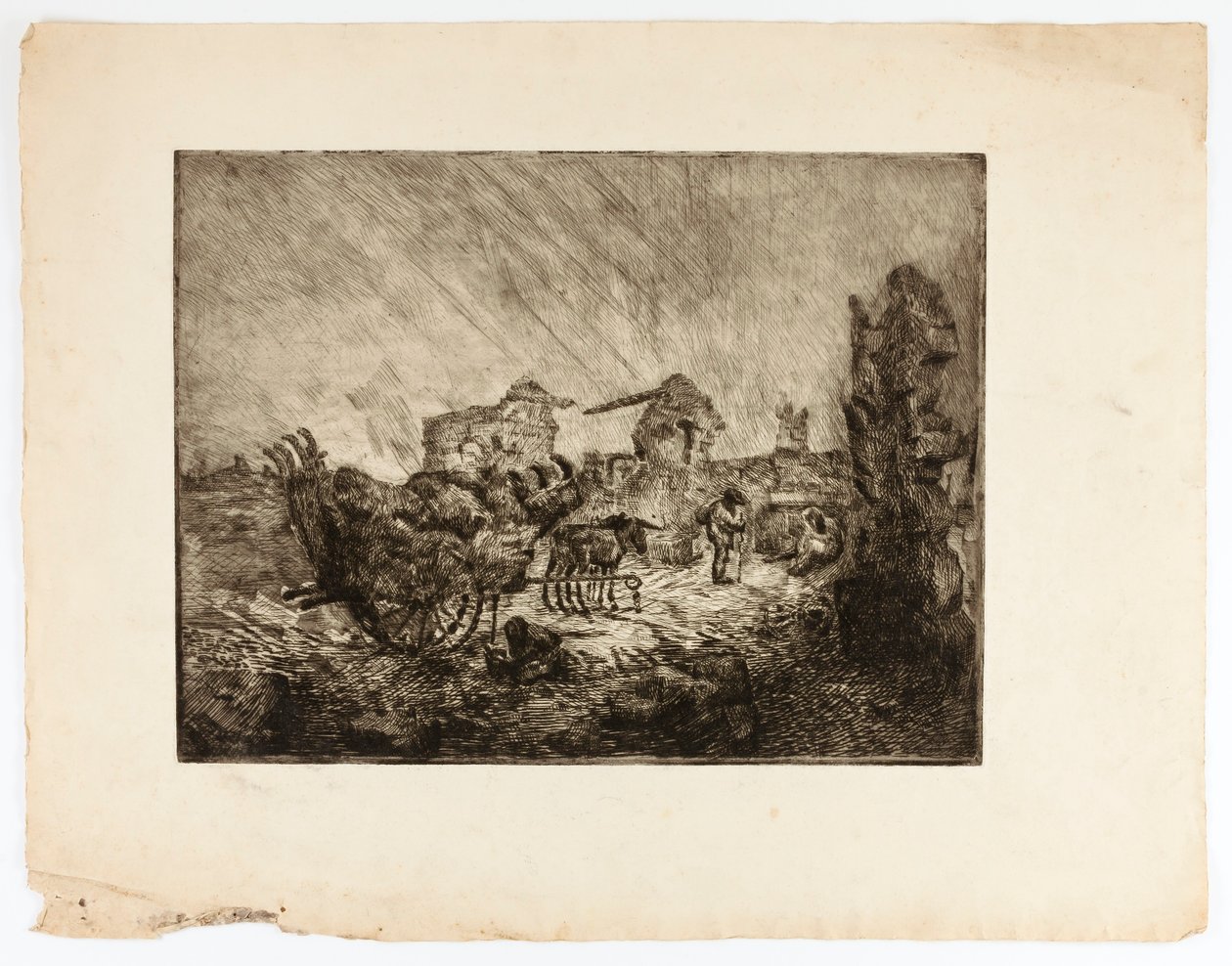 Chariot et ruines - Solon H. Borglum