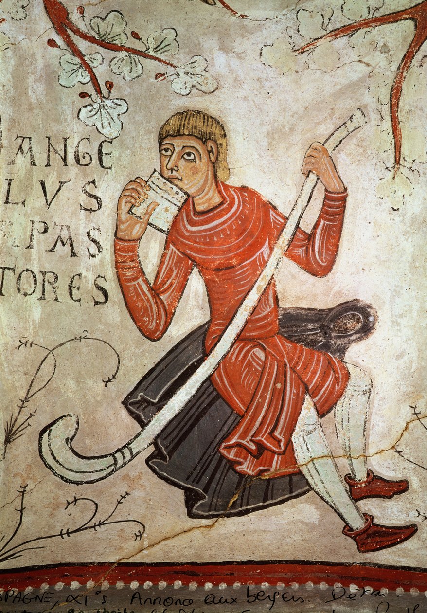 Un berger jouant du flageolet (détail) - Spanish School