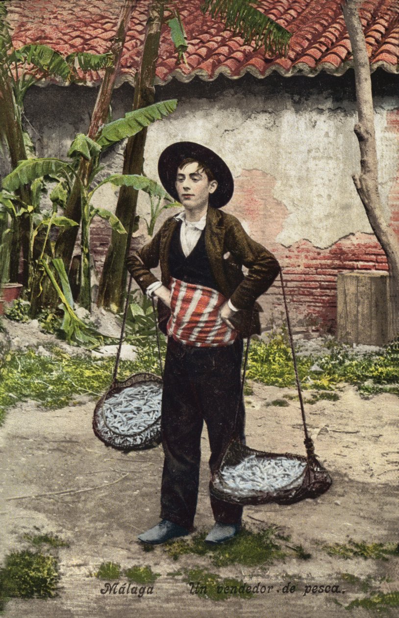 Vendeur de poisson, Malaga, Espagne (photo en couleur) - Spanish Photographer