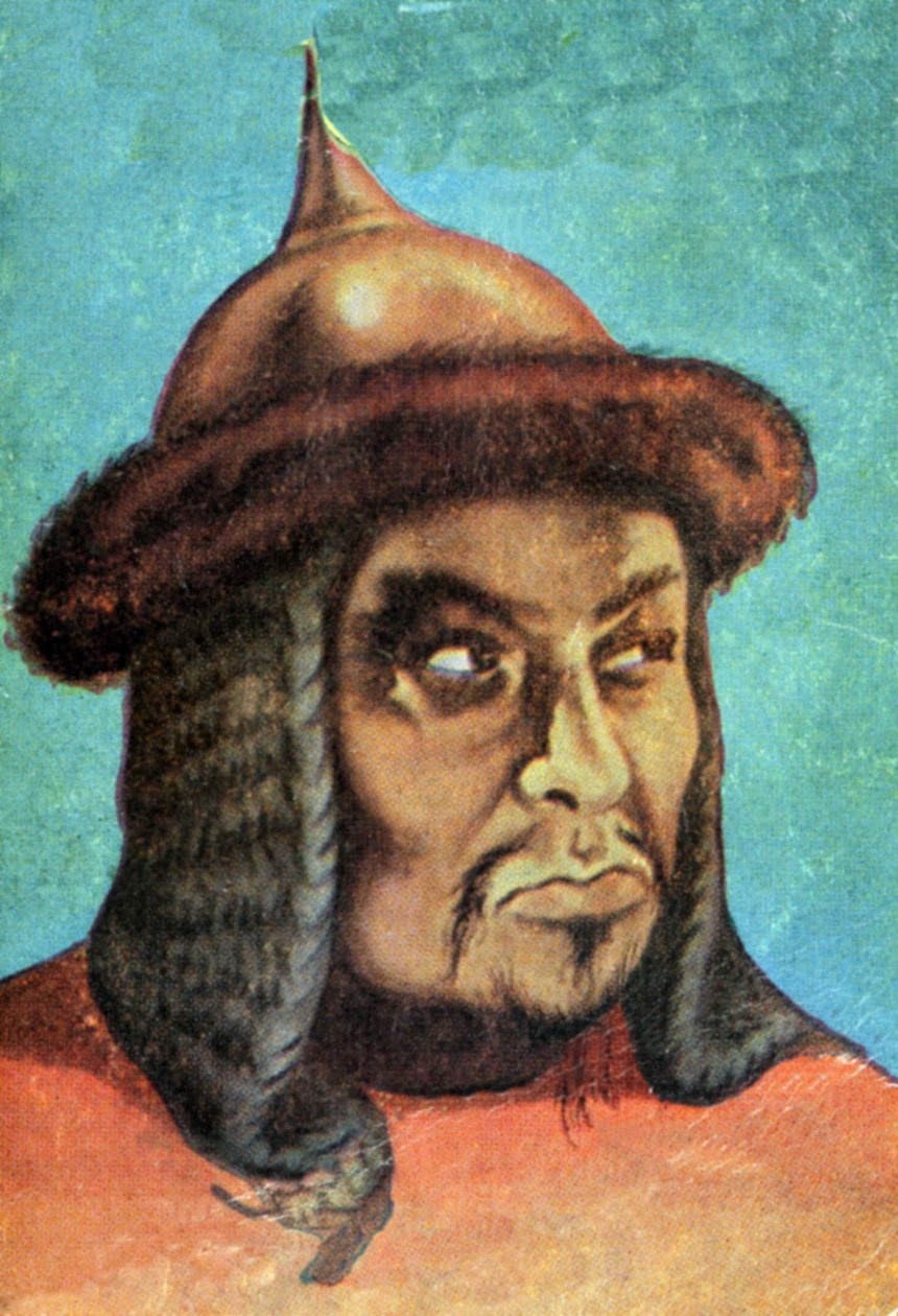 Portrait de Genghis Khan (Temudjin) - Spanish School