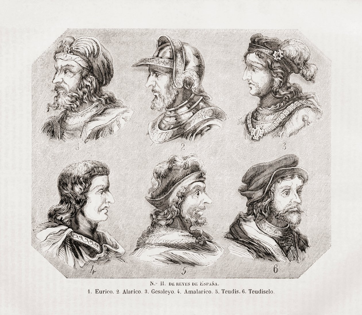 Six rois espagnols. - Spanish School