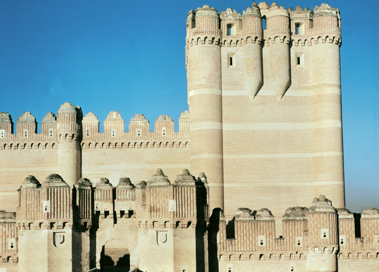 Vue du château, construit vers 1453 - Spanish School