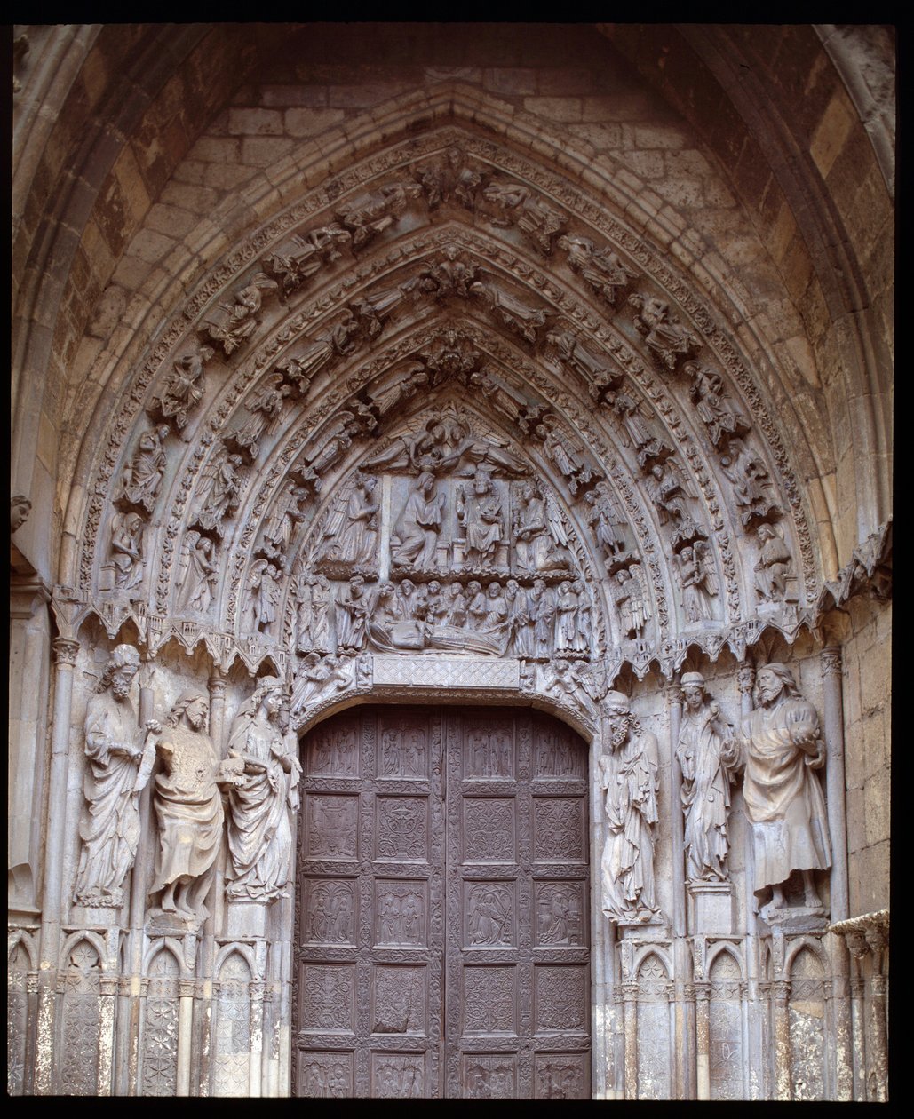 Vue du portail gothique - Spanish School