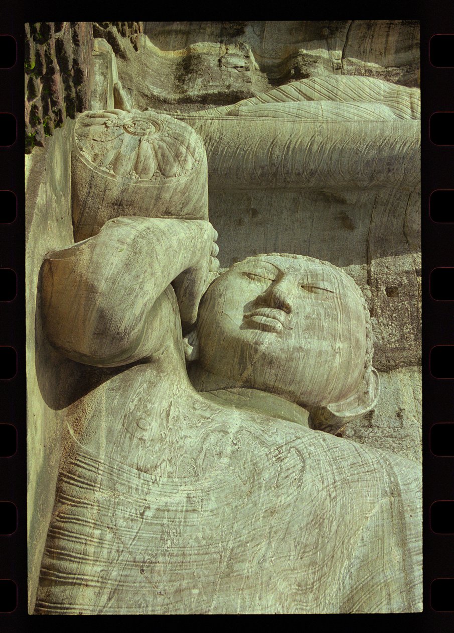 Bouddha couché, Gal Vihara (détail) - Sri Lankan