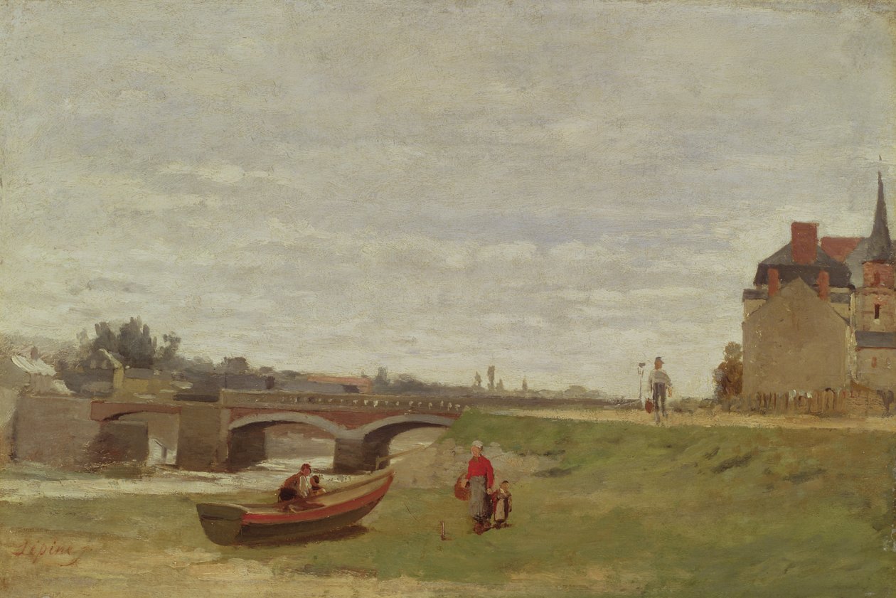 Paysage avec un pont, début des années 1870 - Stanislas Victor Edouard Lepine