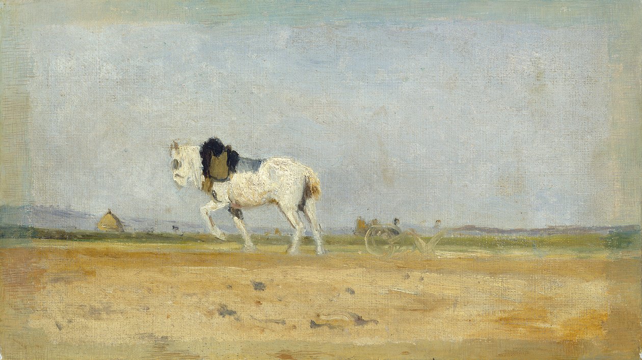 Un cheval de labour dans un champ - Stanislas Lepine