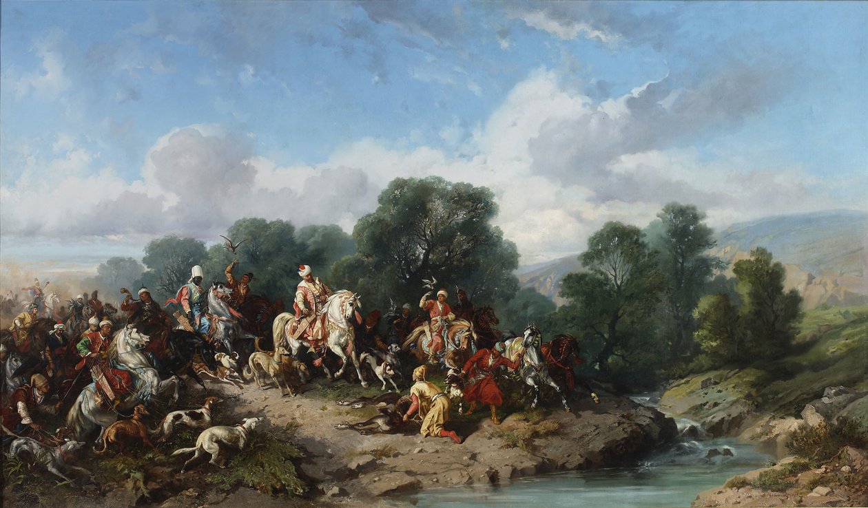 La Fauconnerie du Sultan Ahmed III, 1873 - Stanislav Khlebovsky