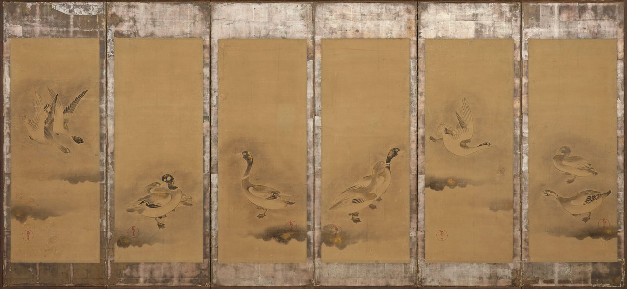 Oies sauvages, période Momoyama ou Edo, 1568-1640 - Sôtatsu