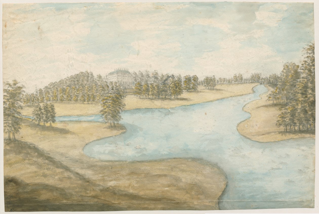 Teddesley Hall : aquarelle, nd [1762-1802] - Stebbing Shaw