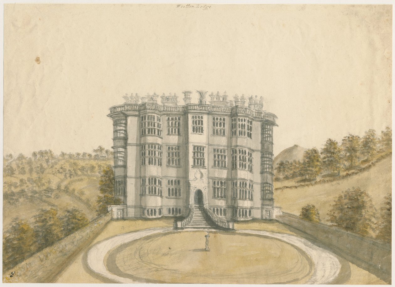 Wootton Lodge, aquarelle, 1794 - Stebbing Shaw