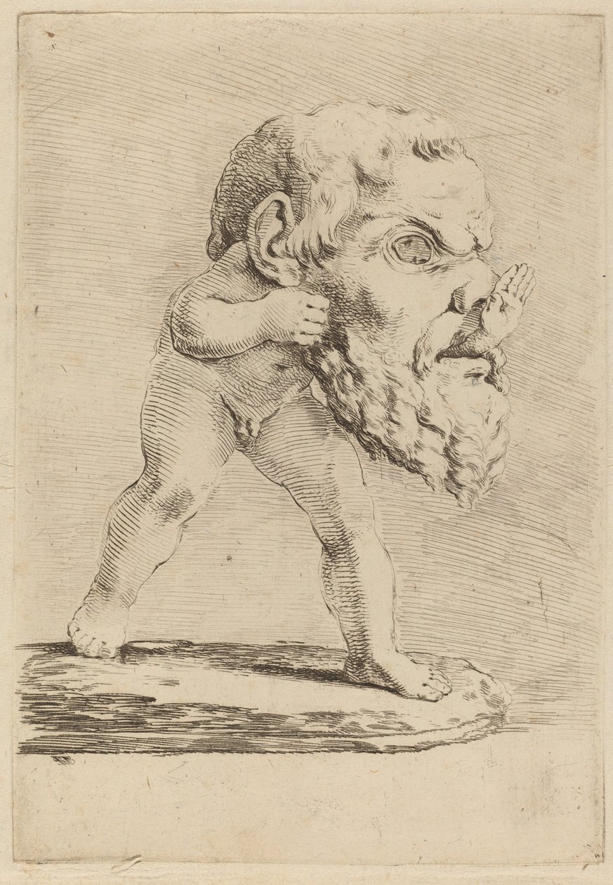 Enfant portant un masque - Stefano della Bella