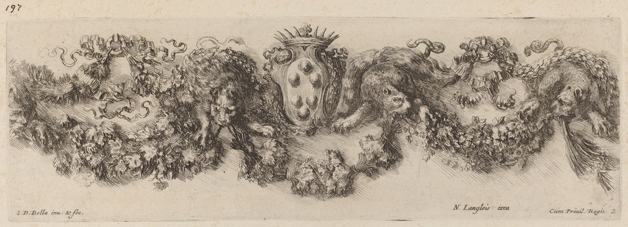Feston avec Armoiries des Médicis - Stefano della Bella