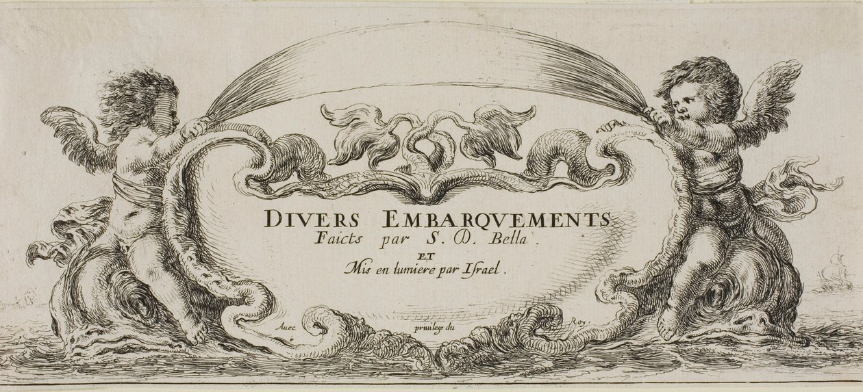 Frontispice de divers embarcadères - Stefano della Bella