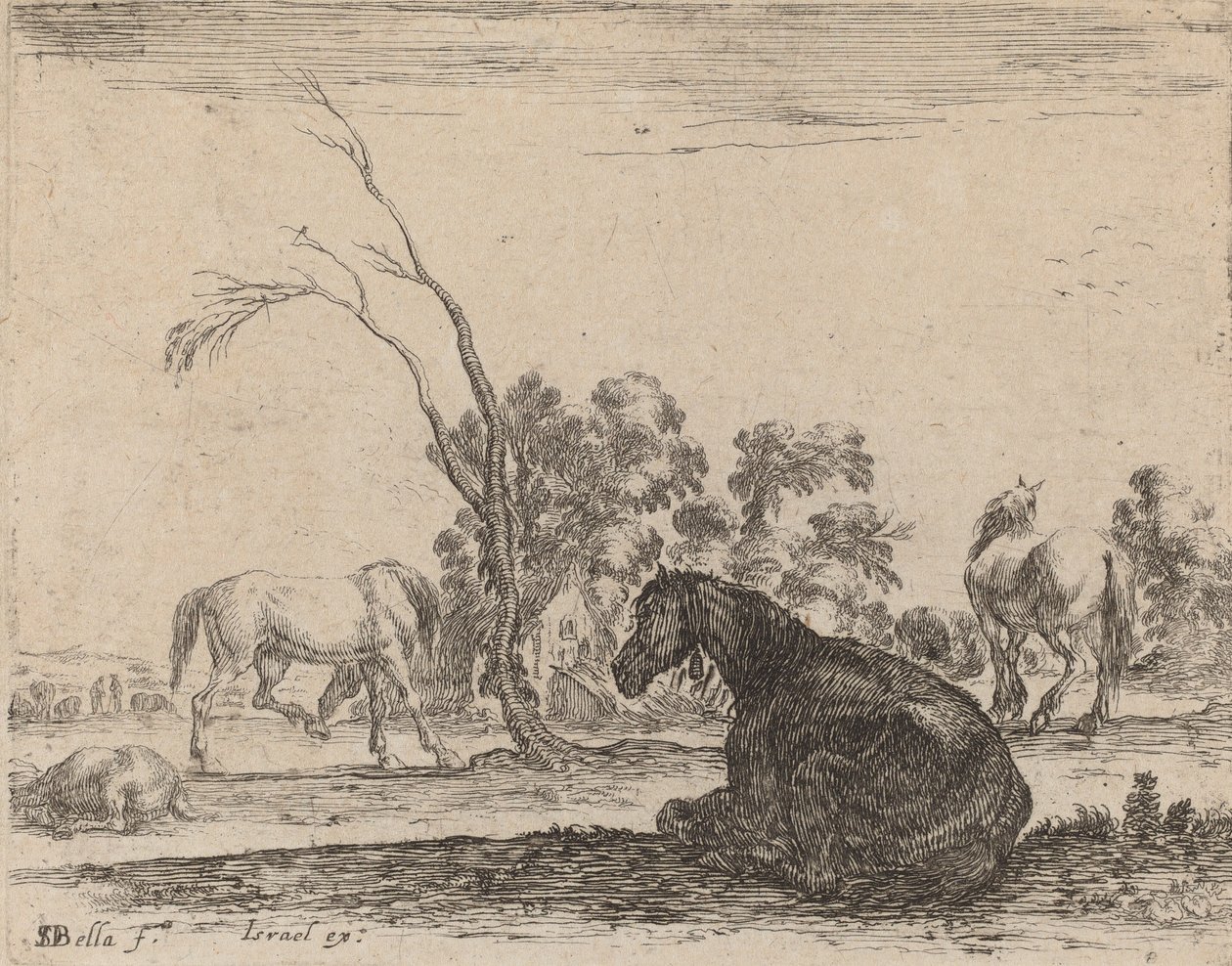 Chevaux dans un pâturage, 1642 - Stefano della Bella