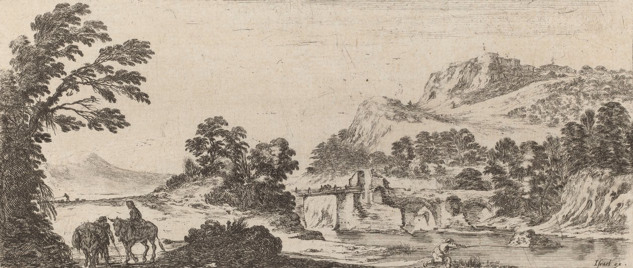 Paysage avec pont - Stefano della Bella
