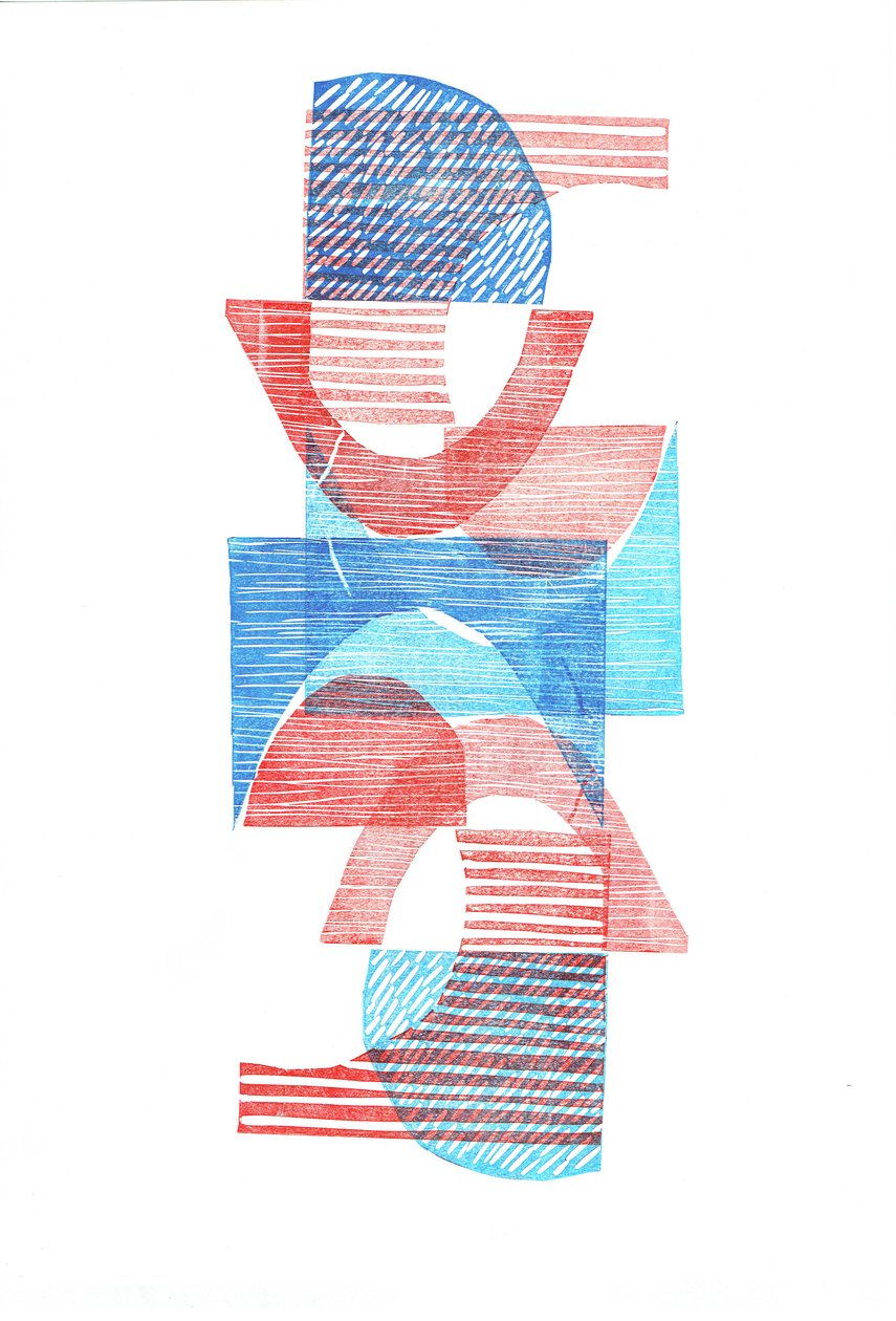 1961 VI, 2016 (linocut print on paper) - Stephen Dow